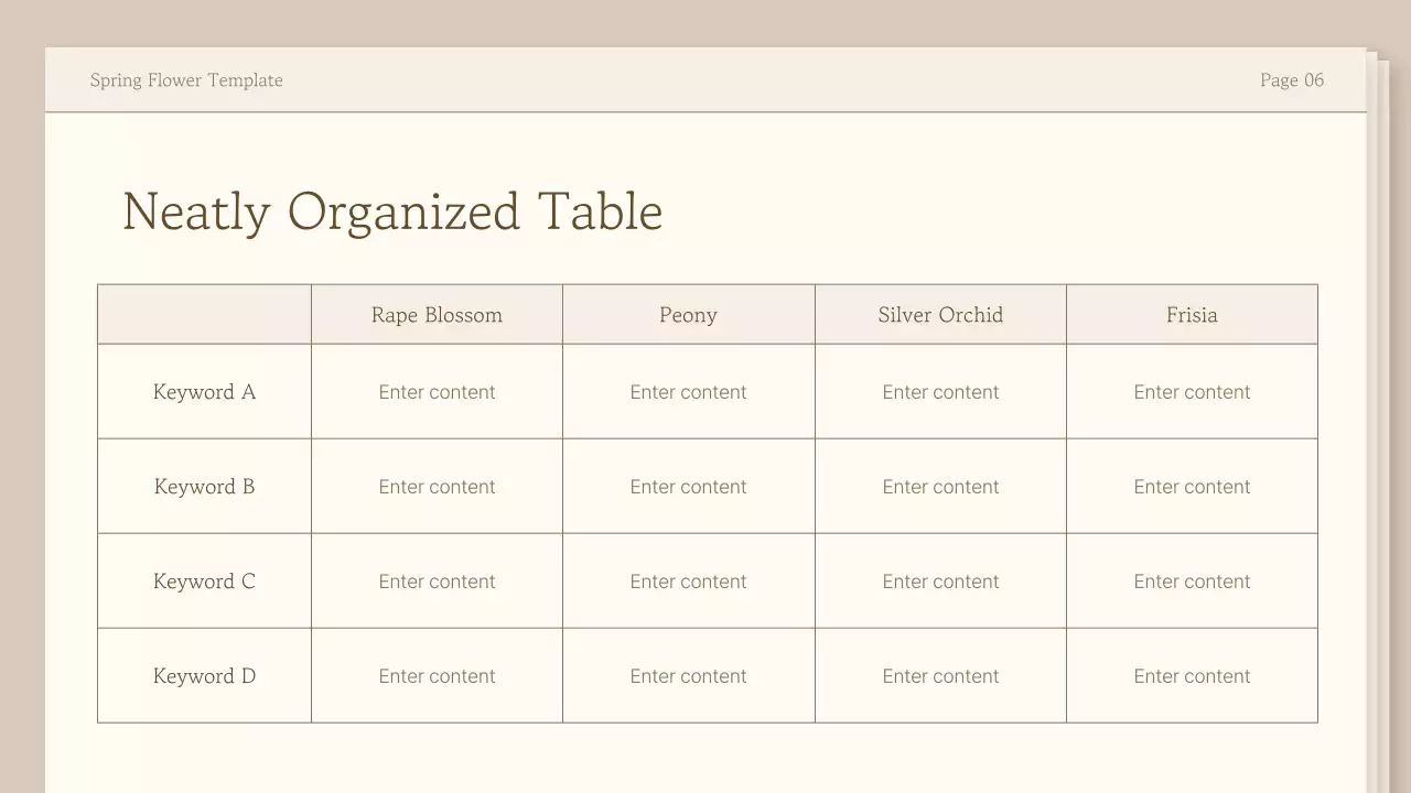 베이지색 우아한 꽃 템플릿 초대장 프레젠테이션