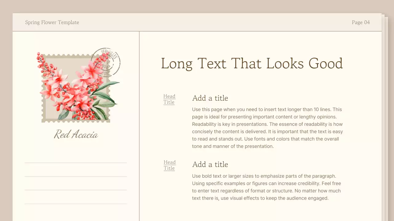 베이지색 우아한 꽃 템플릿 초대장 프레젠테이션