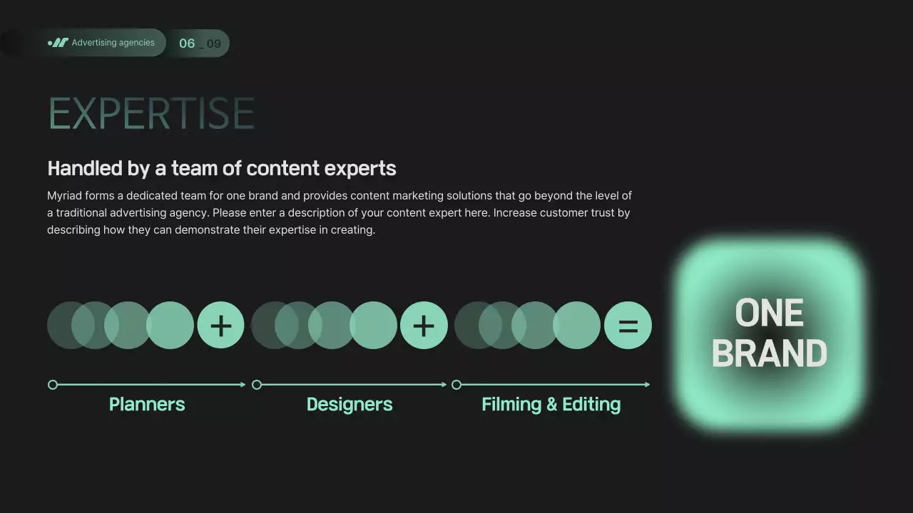 초록과 검정의 모던한 스토리텔링형 회사 소개서