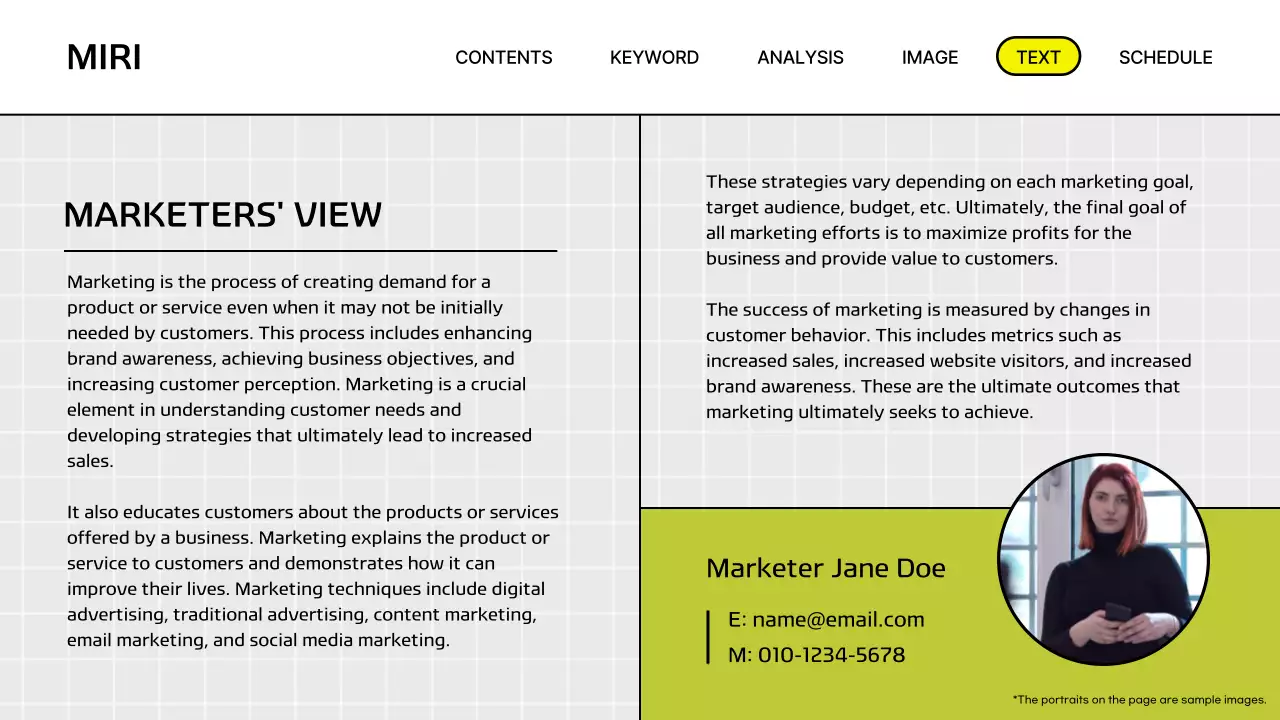 옐로우 모던 마케팅 보고서 프레젠테이션