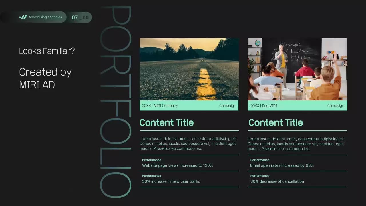 초록과 검정의 모던한 스토리텔링형 회사 소개서