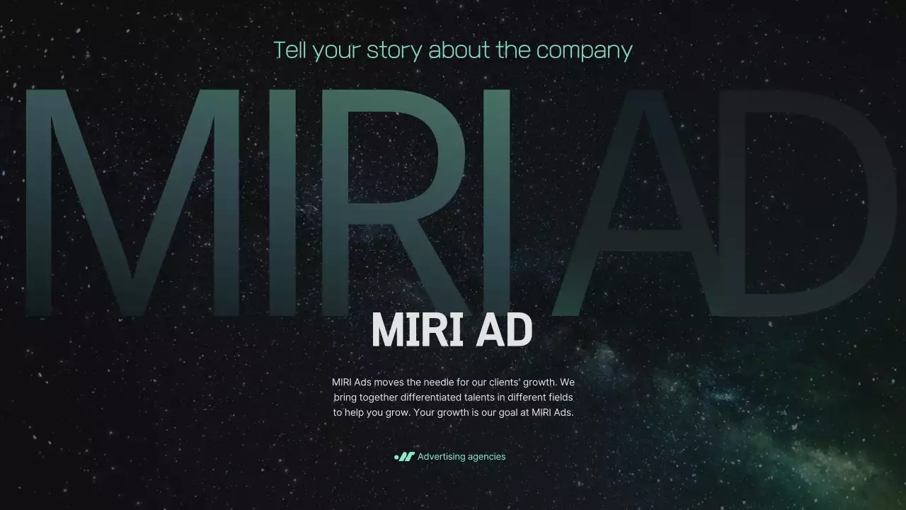 초록과 검정의 모던한 스토리텔링형 회사 소개서