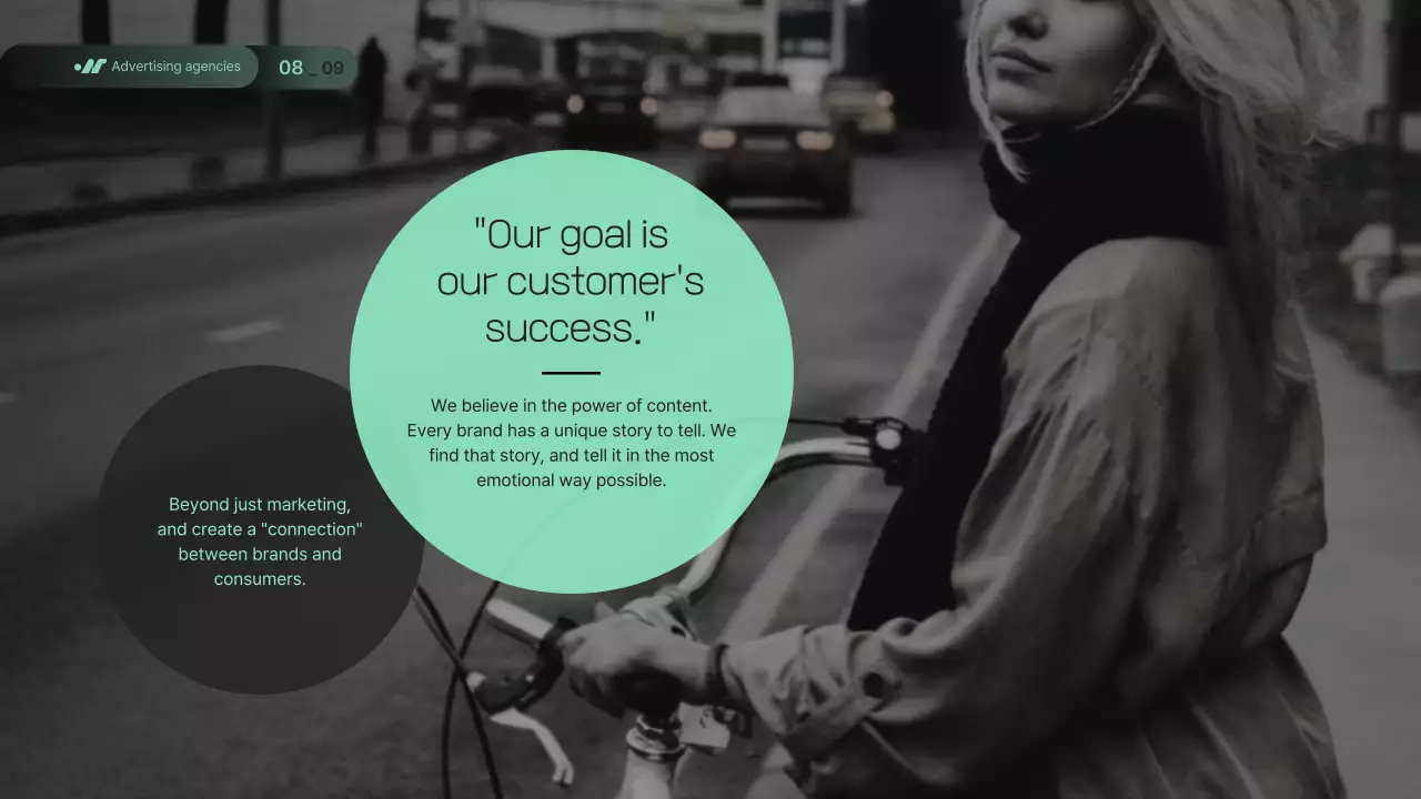 초록과 검정의 모던한 스토리텔링형 회사 소개서