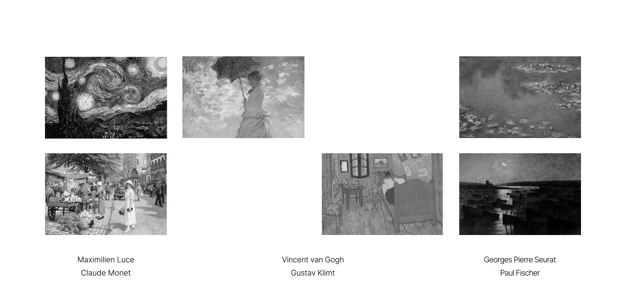 黒とグレーのシンプルでクラシックな名画。