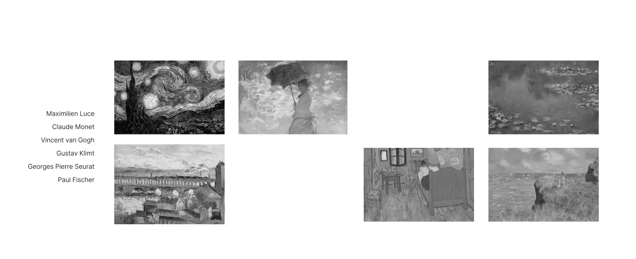 黒とグレーのシンプルでクラシックな名画。