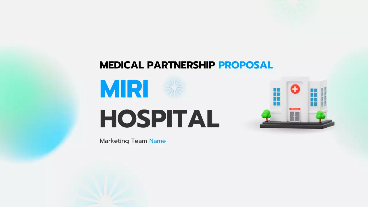 파랑 초록 그라데이션과 3D 캐릭터 조합의 병원 의료 제휴