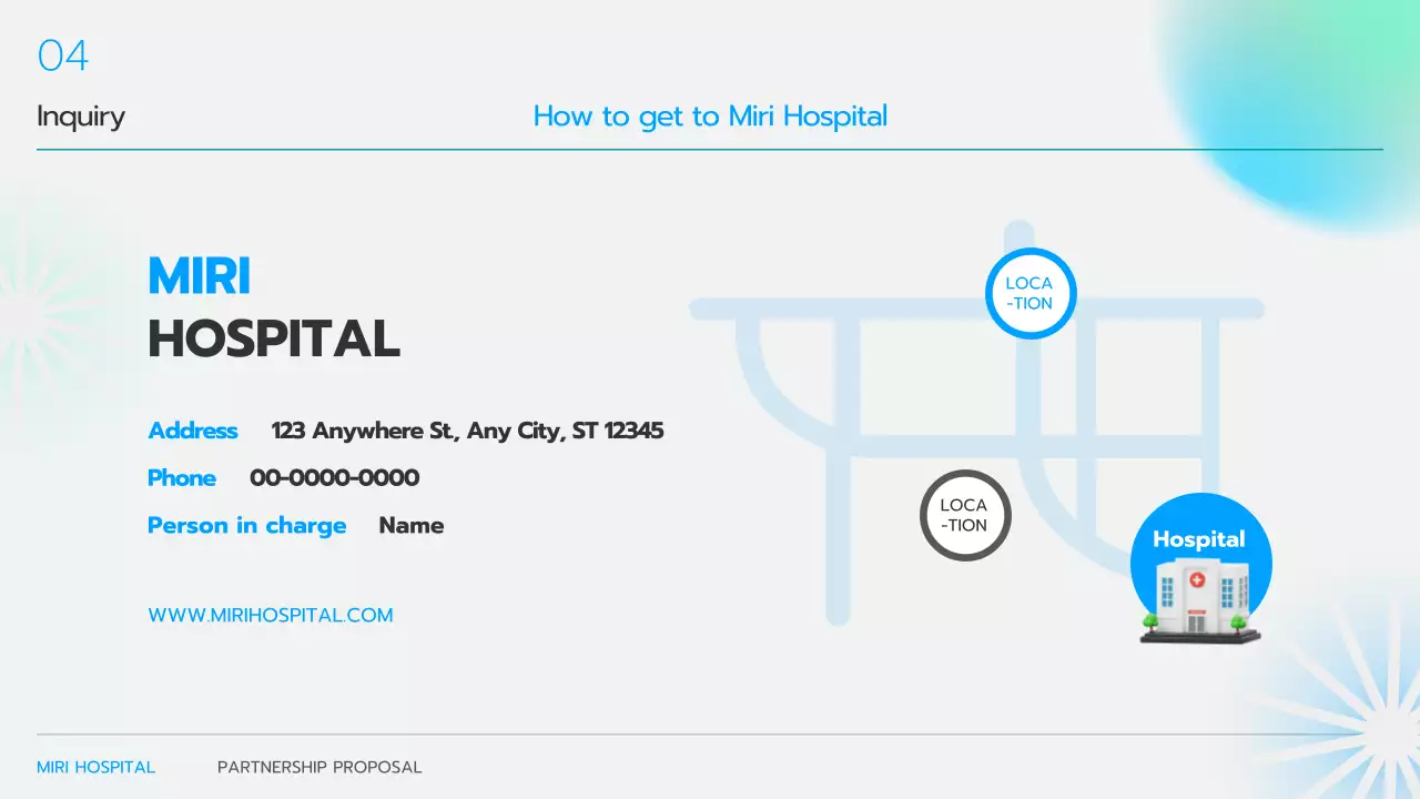 파랑 초록 그라데이션과 3D 캐릭터 조합의 병원 의료 제휴
