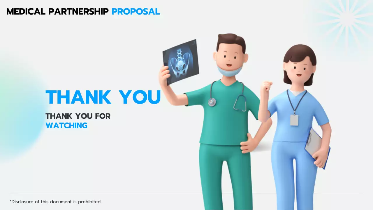 파랑 초록 그라데이션과 3D 캐릭터 조합의 병원 의료 제휴