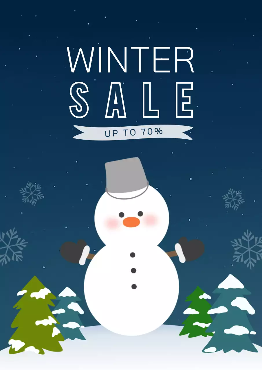 파랑 심플 겨울 할인 행사