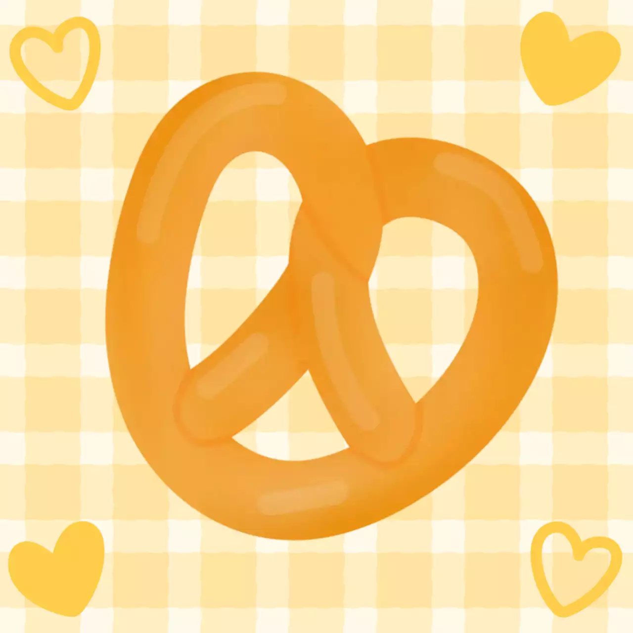 주황 아기자기한 간식 프레즐