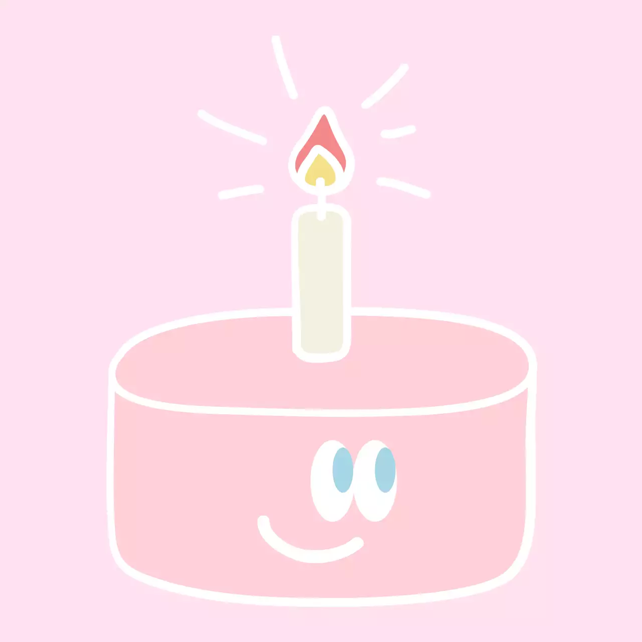 핑크 아기자기한 생일 문구