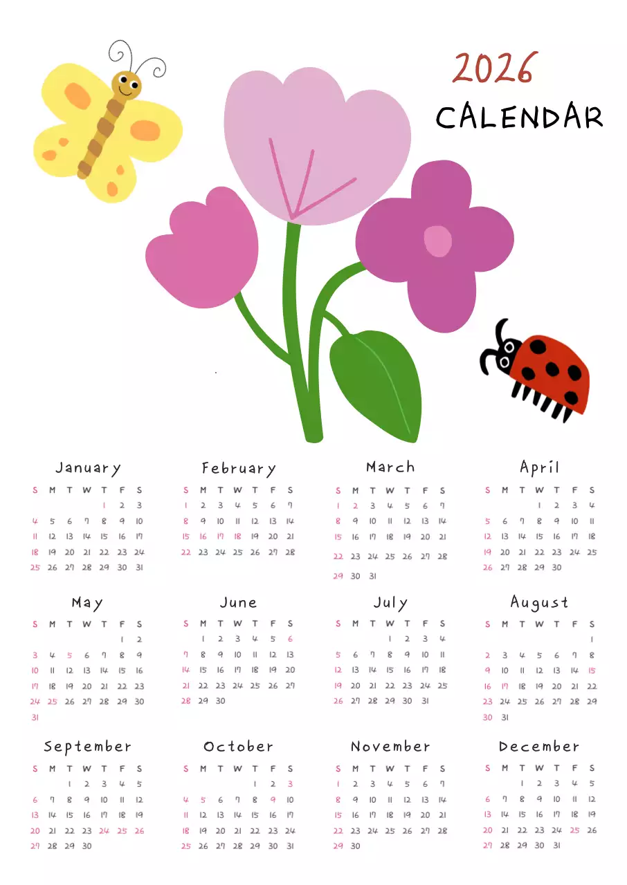 연보라 아기자기한 달력 캘린더