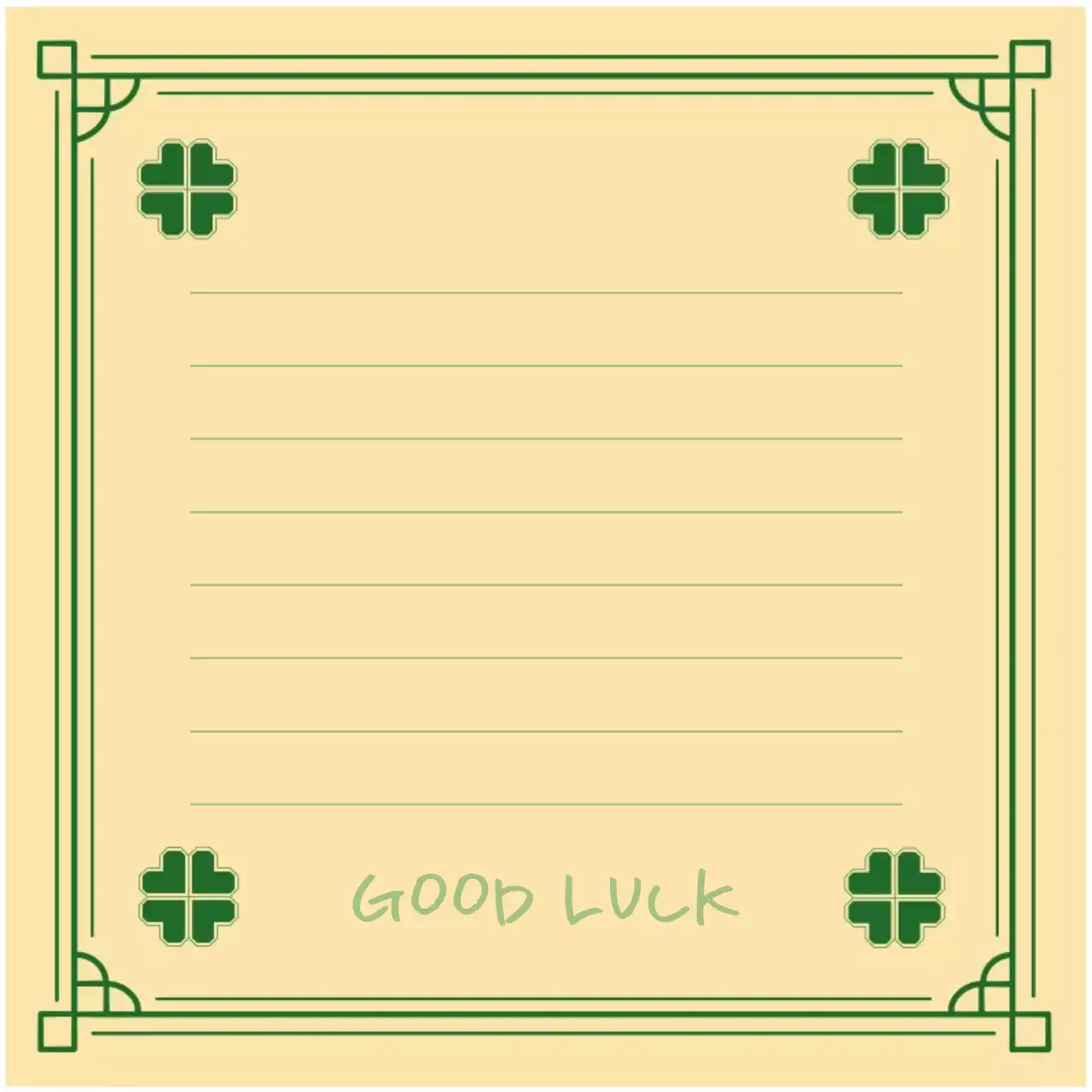 kartu keberuntungan tradisional berwarna krem