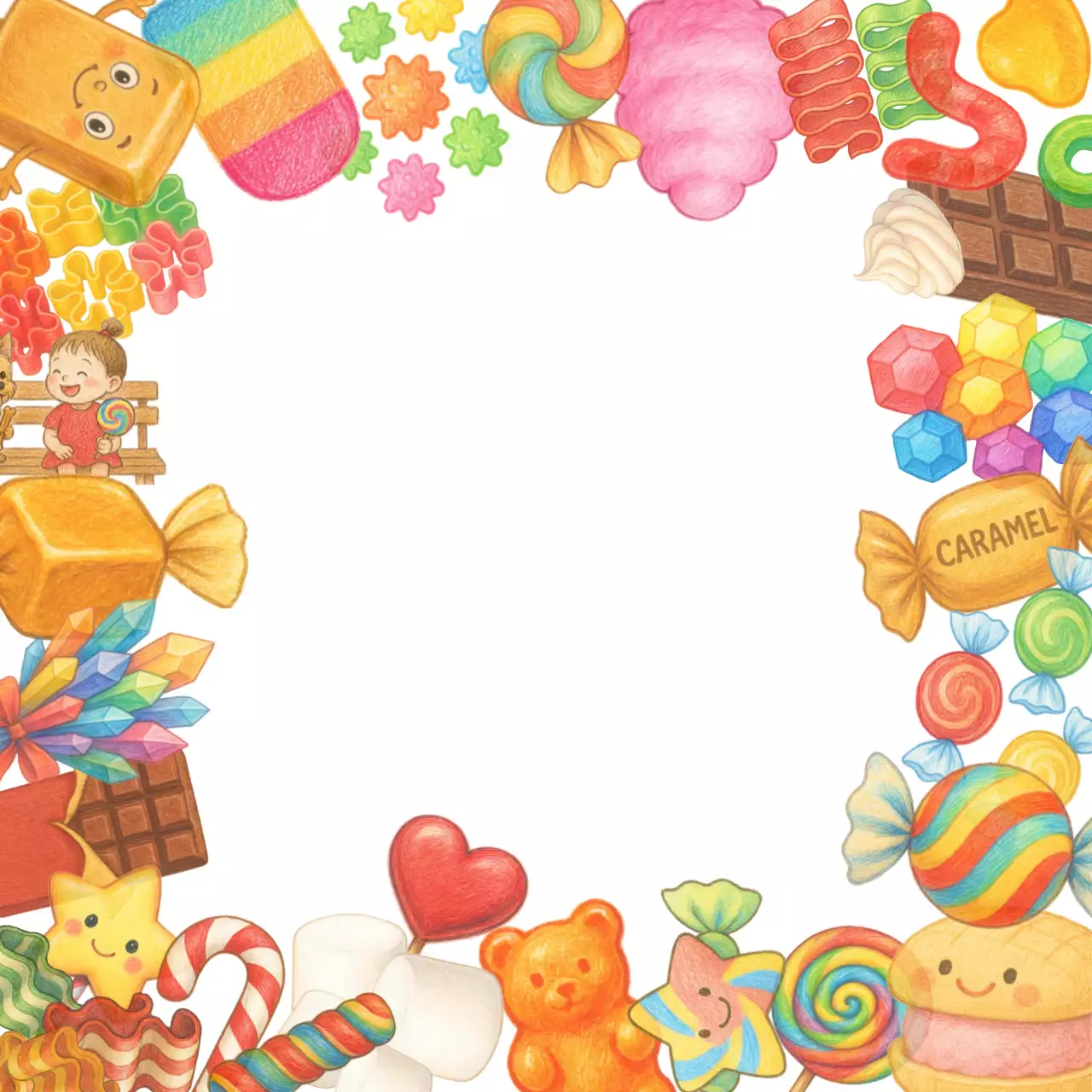 무지개 빛처럼 다양한 디저트 포토프레임