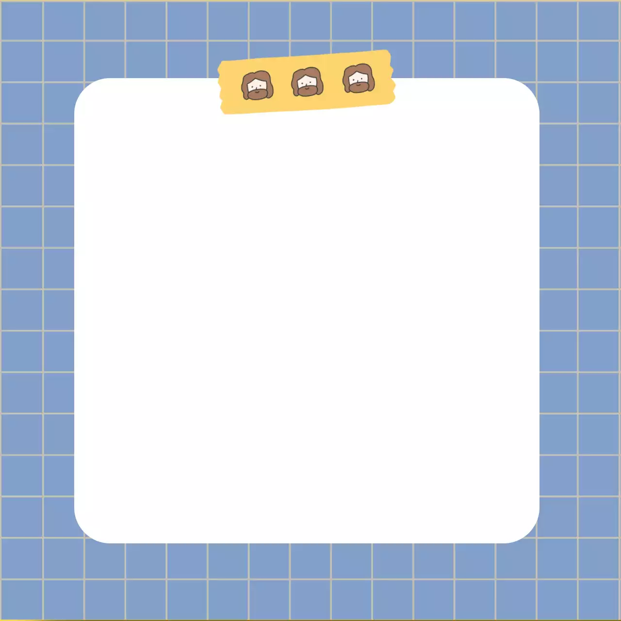 파란색 체크패턴 교회 편지지 메모지