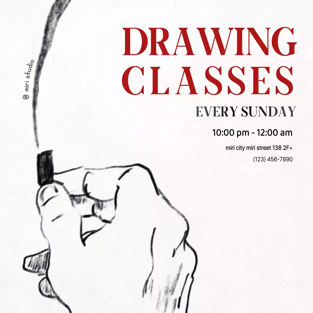 검정 미니멀 예술 클래스 안내