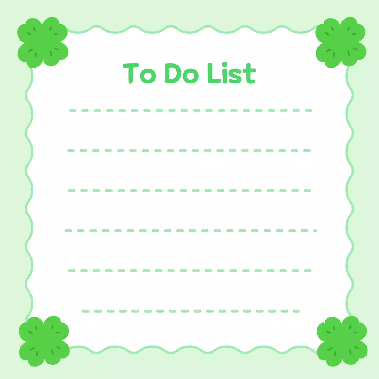 클로버 민트 아기자기한 투두리스트