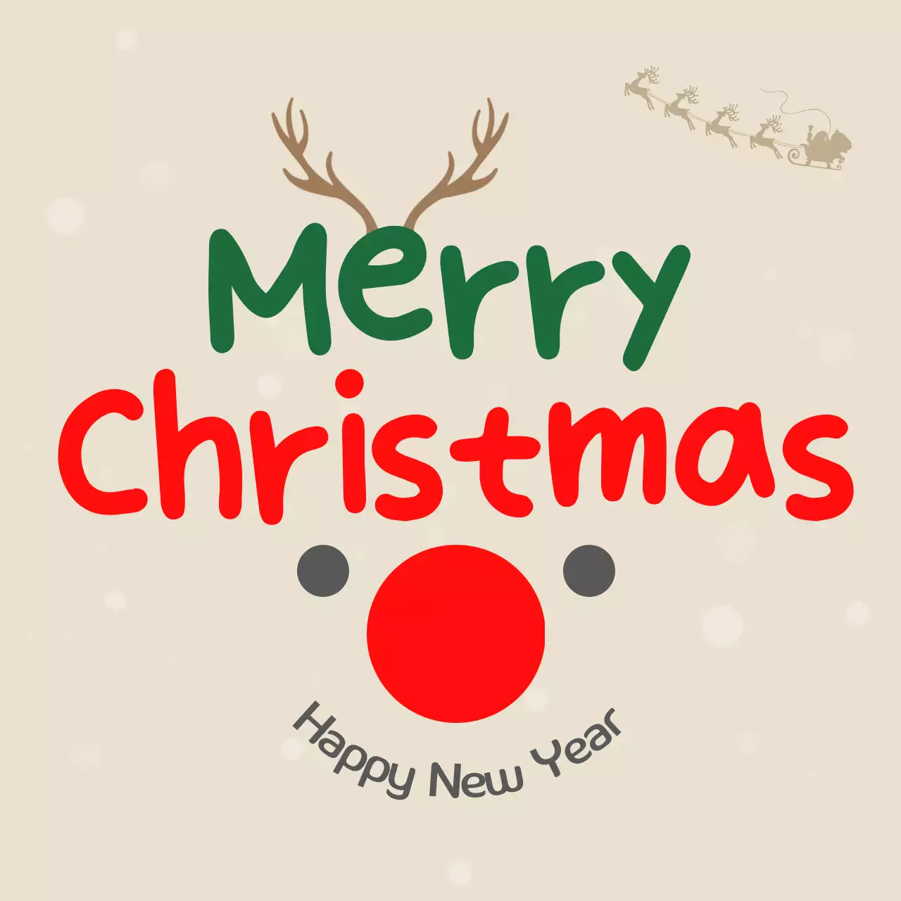 베이지 아기자기한 크리스마스 카드