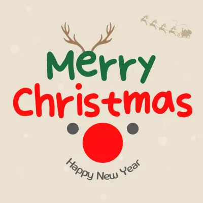 베이지 아기자기한 크리스마스 카드