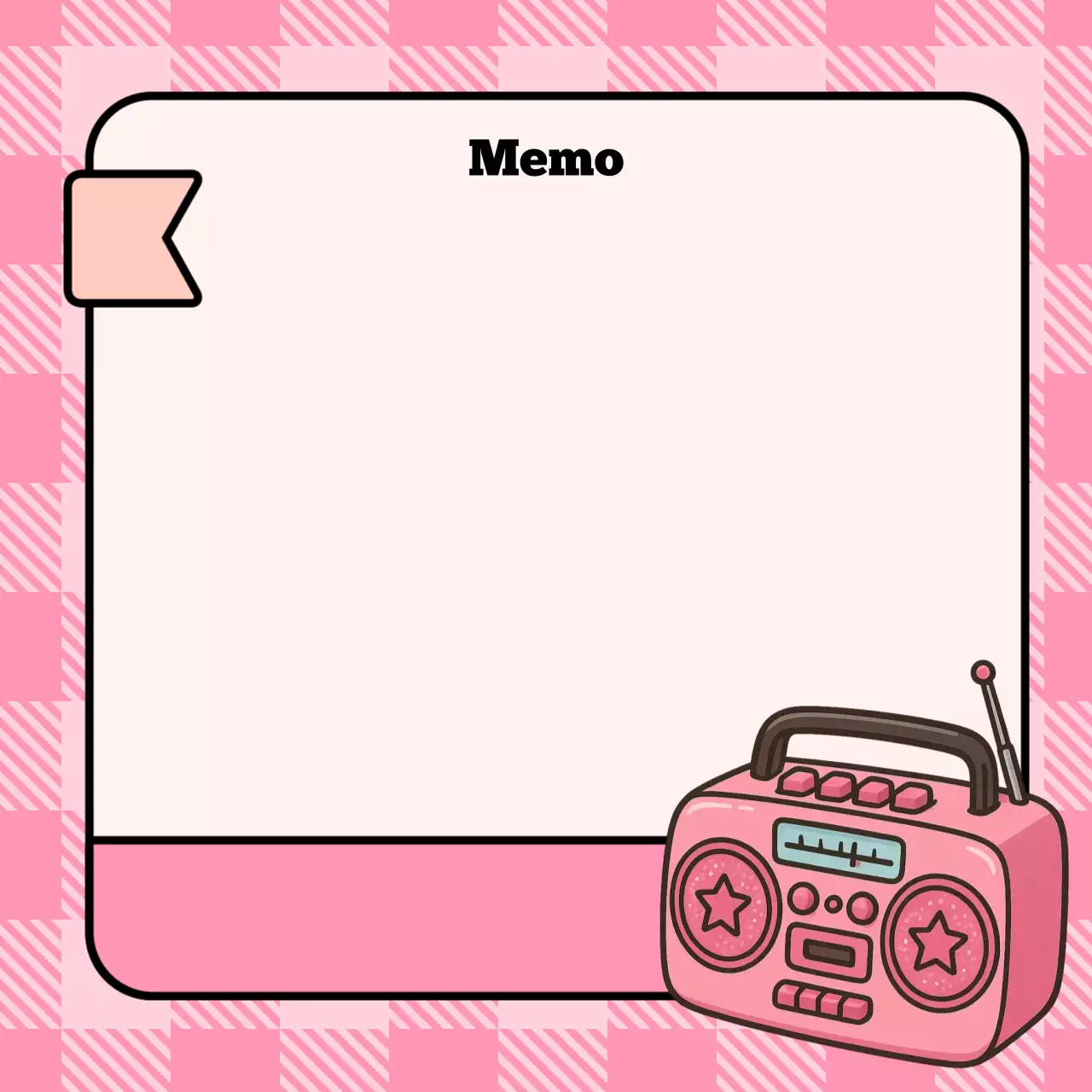 Perencana Catatan Retro Merah Muda