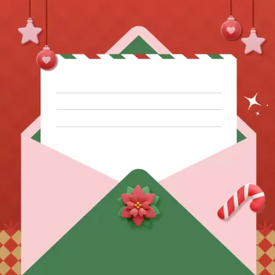 빨강 아기자기한 크리스마스 초대장