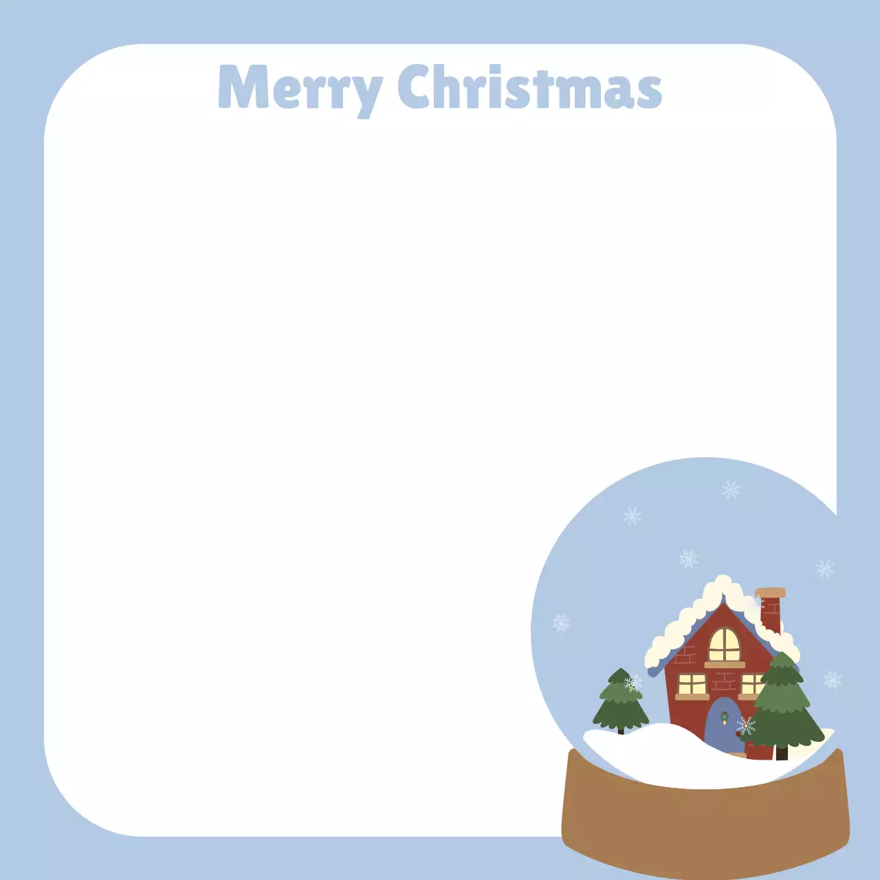 하늘색 심플 크리스마스 엽서