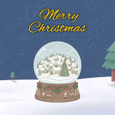 남색 빈티지 크리스마스 엽서