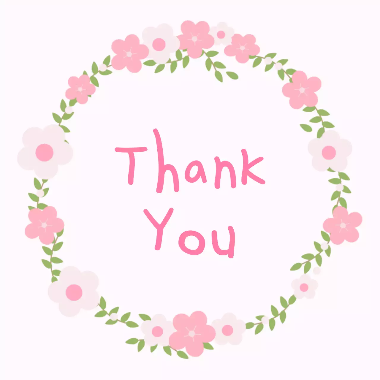 핑크 심플 감사 카드