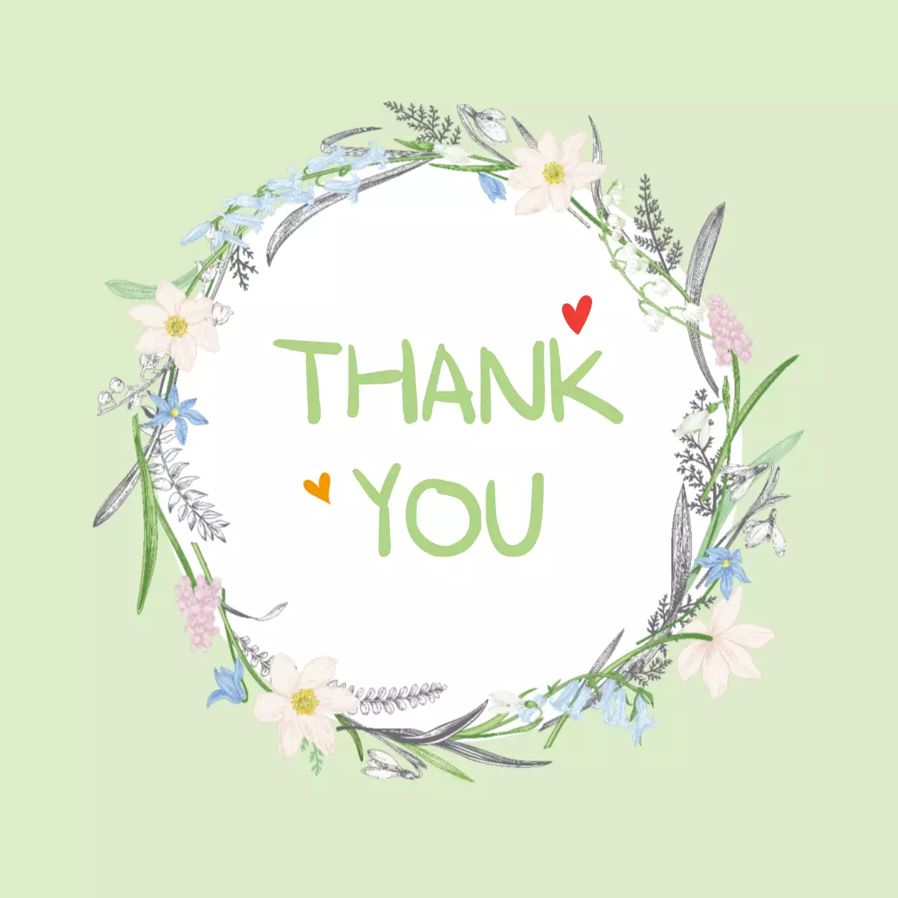 초록색의 단순한 감사 인사