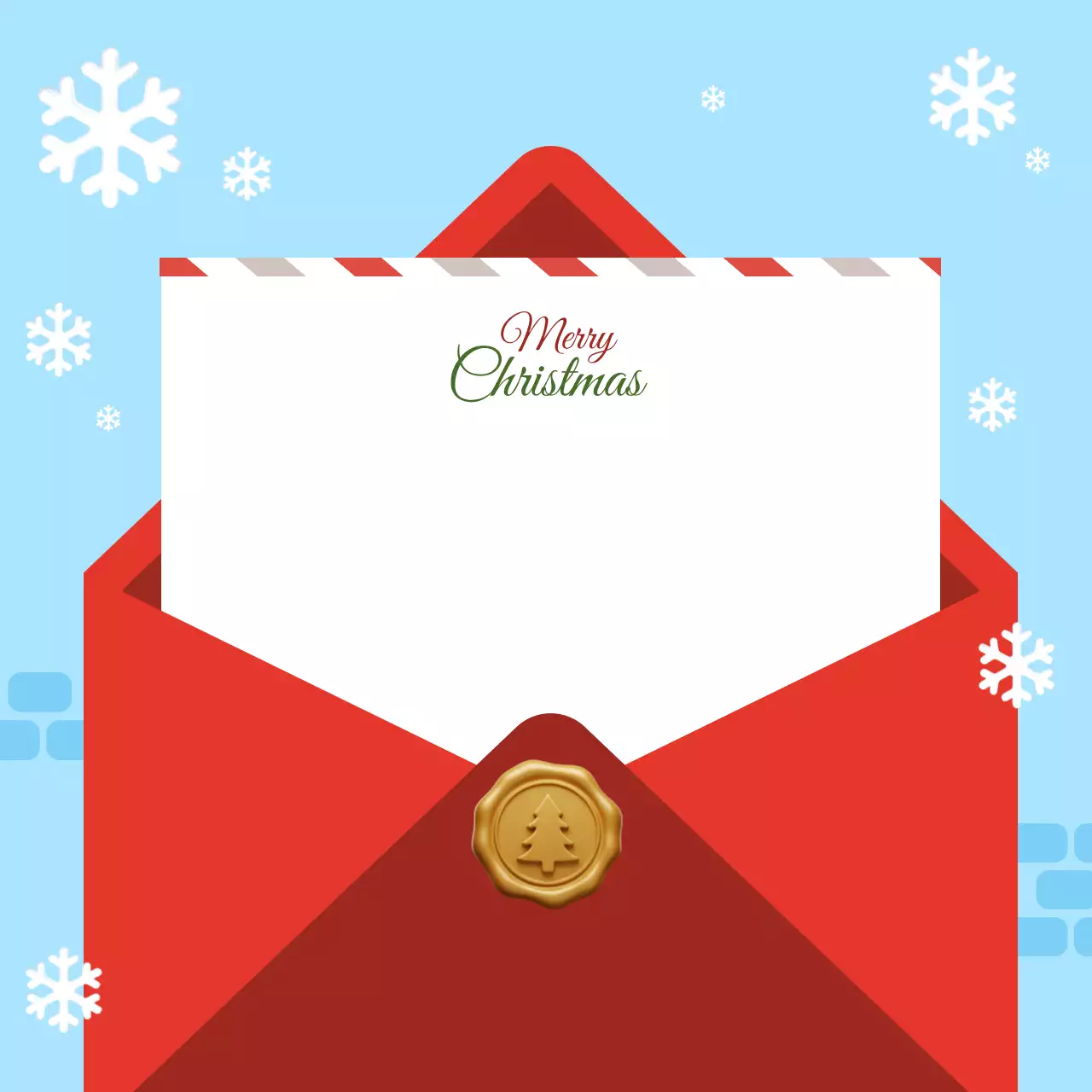 하늘색 심플 크리스마스 초대 엽서