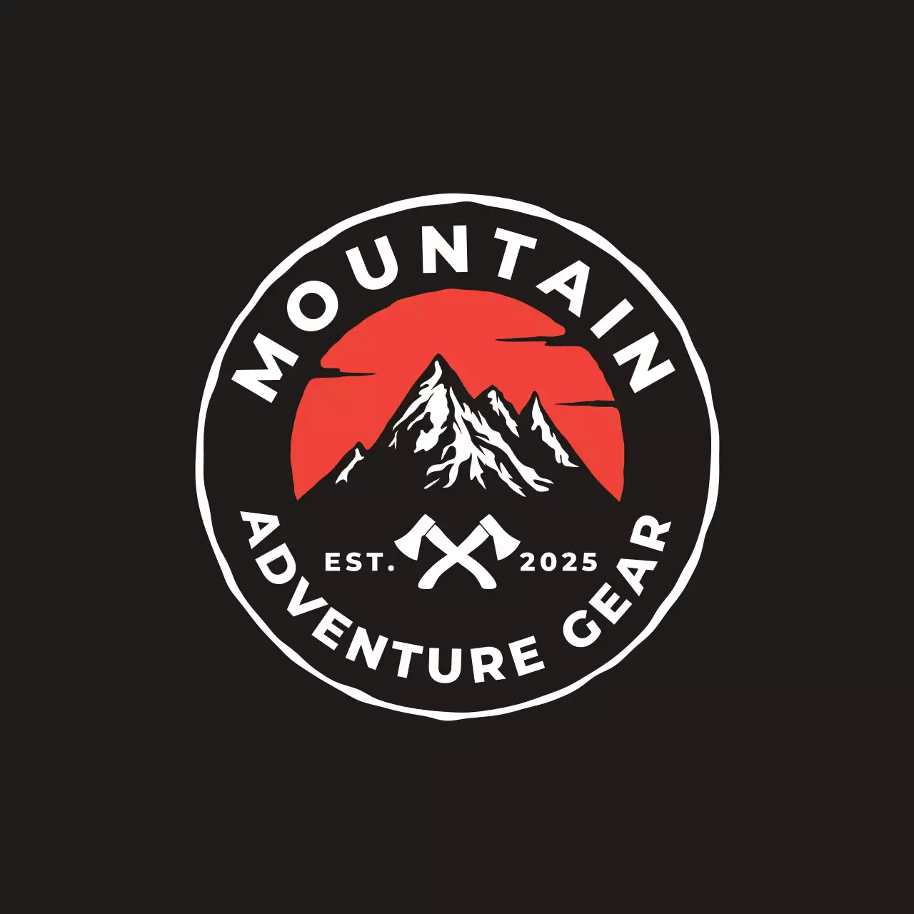 red rustic adventure sticker emblem