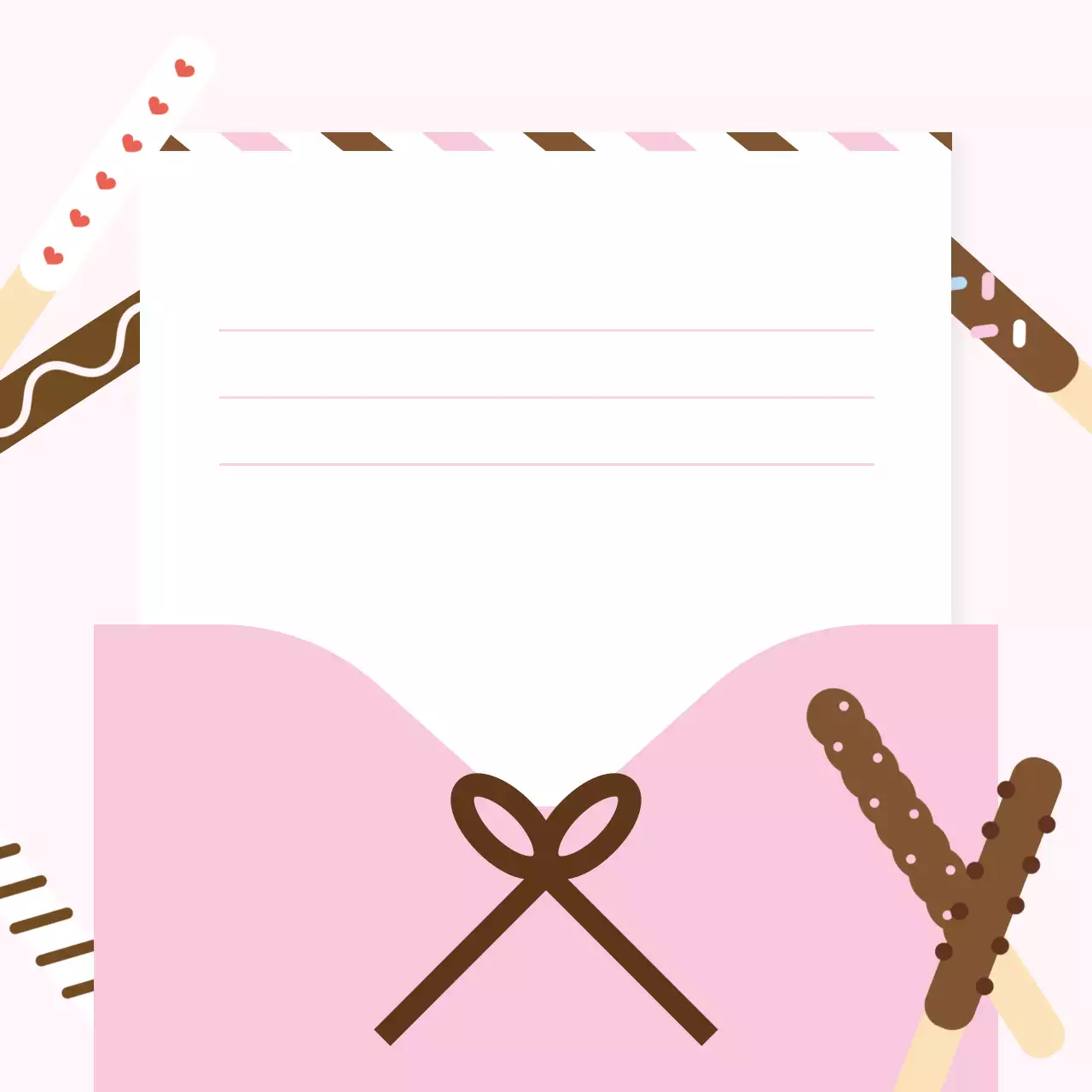 핑크 아기자기한 기념일 편지