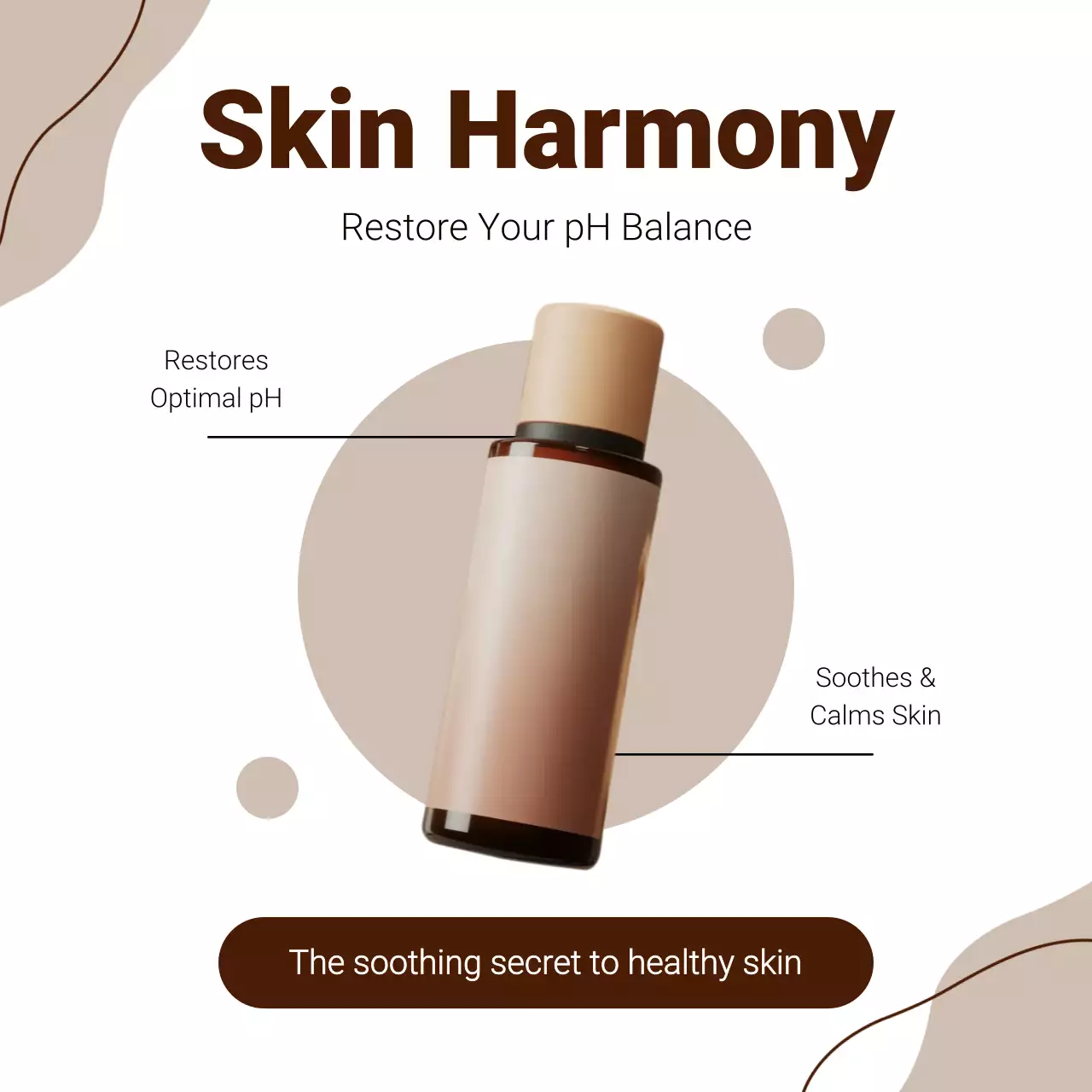 베이지 모던 스킨케어 제품 홍보