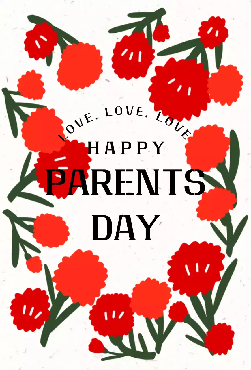 빨강 심플 부모님 기념