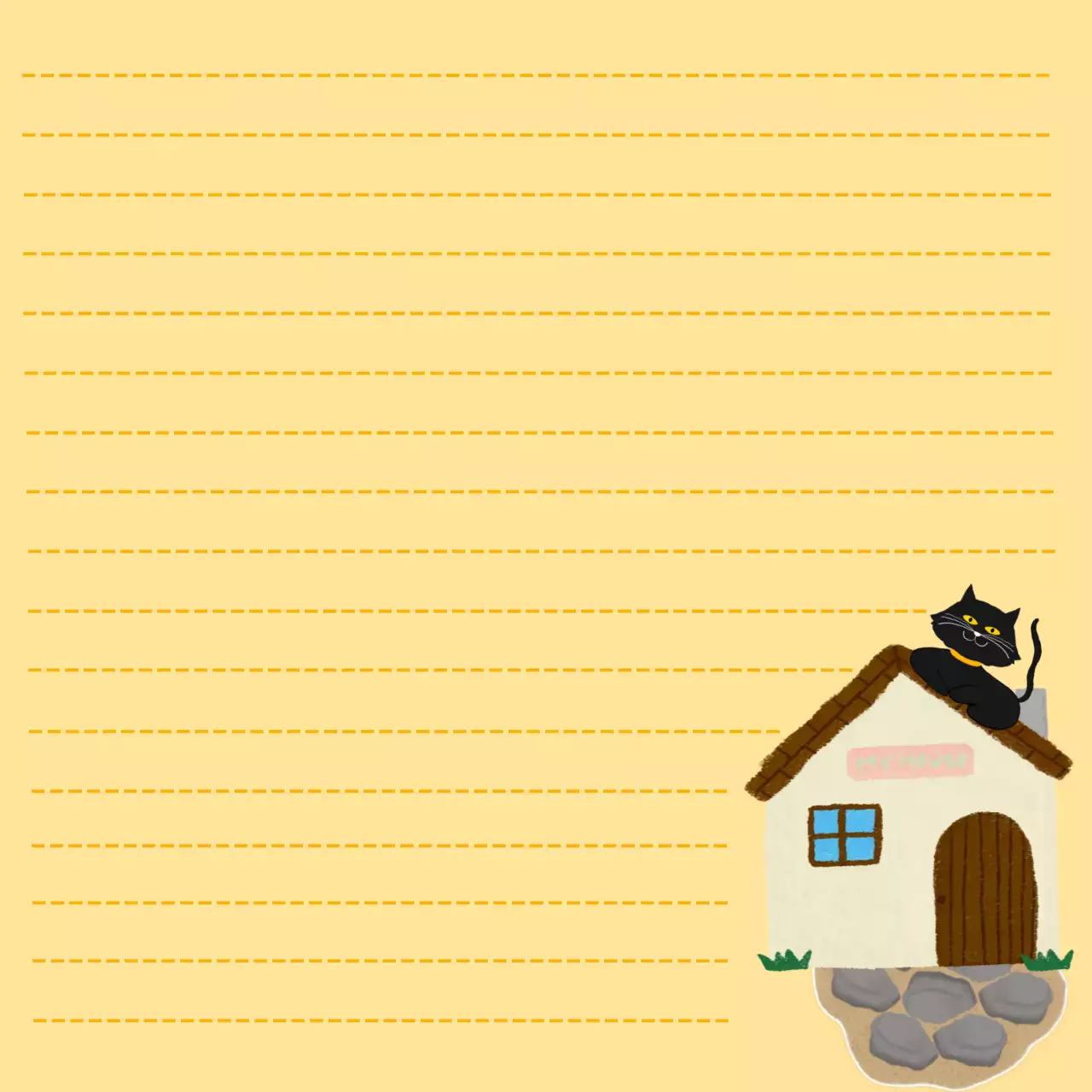 지붕위에 올라간 검은고양이