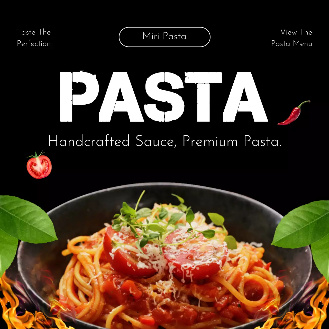 검정 모던 이탈리안음식 광고