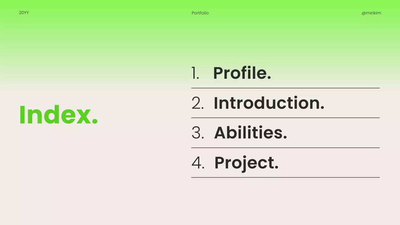 연두 심플 포트폴리오 소개
