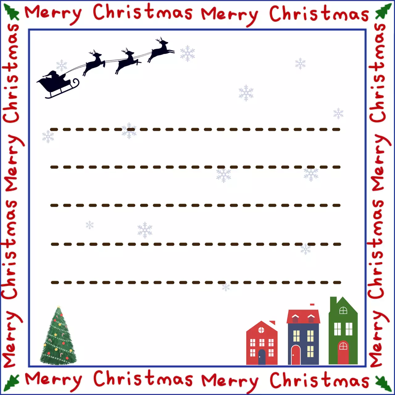 빨강 아기자기한 크리스마스 엽서