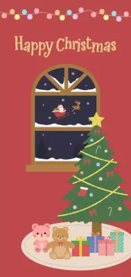 빨강 아기자기한 크리스마스 축제