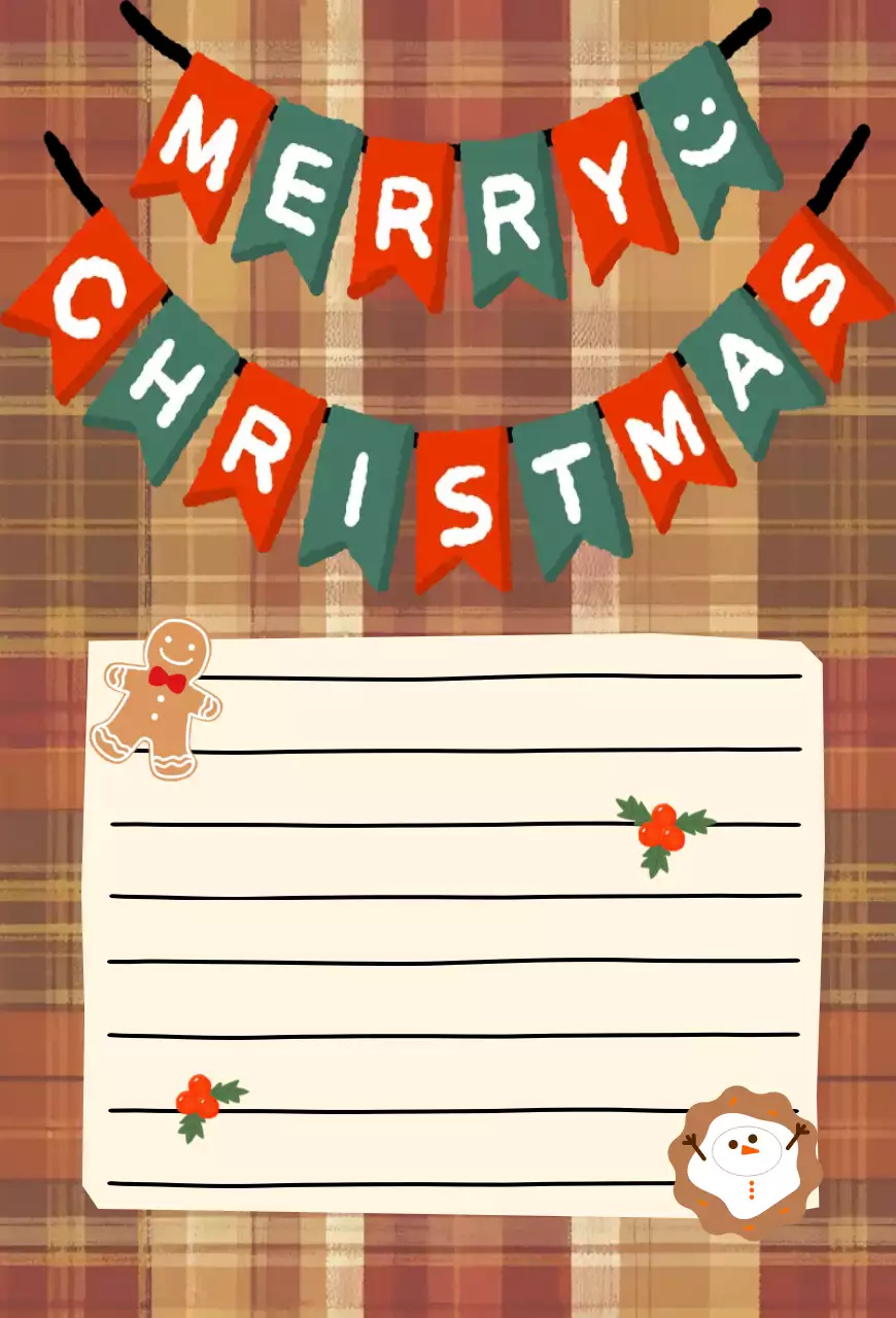 갈색 빈티지 크리스마스 편지지