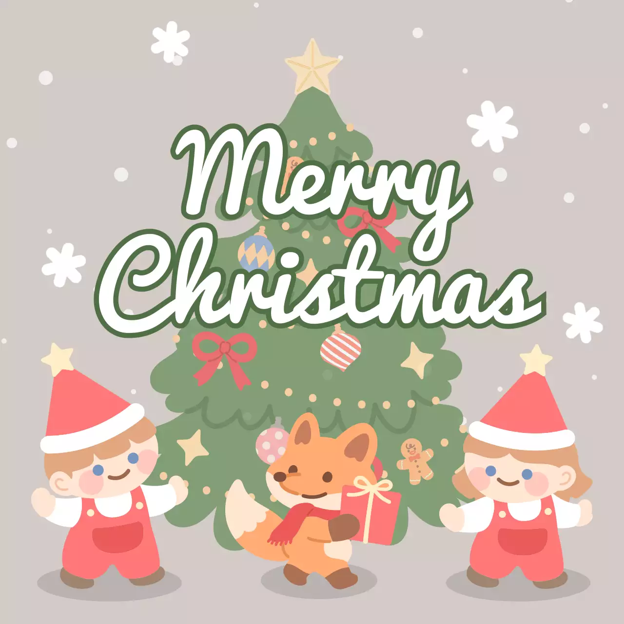 회색 아기자기한 크리스마스 축제