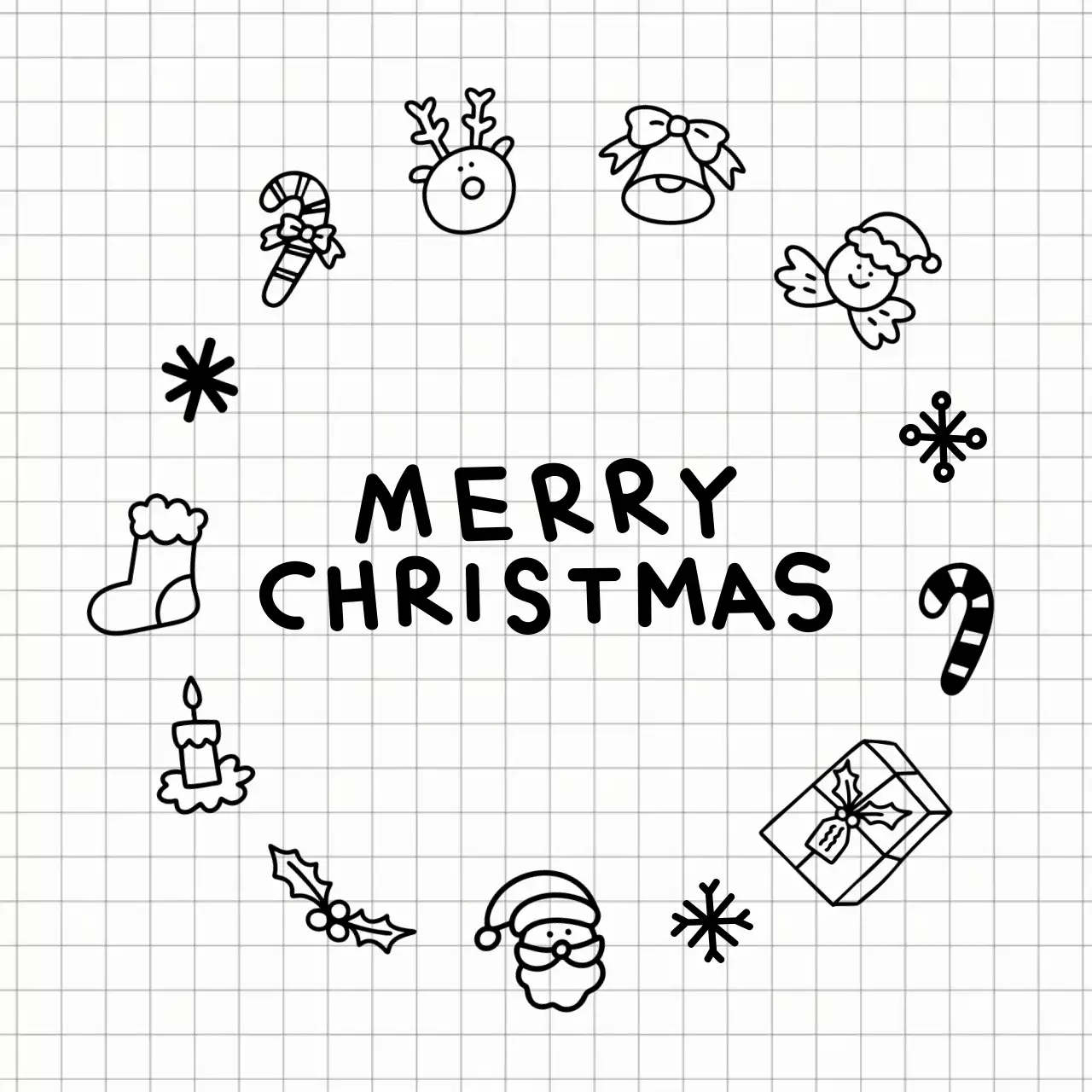 흑백 심플 크리스마스 문구