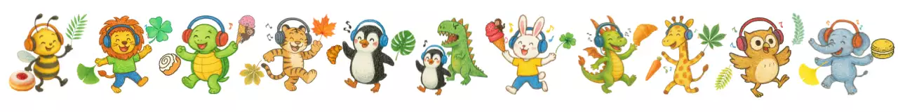 초록 귀엽고 신나는 만화 캐릭터  스티커