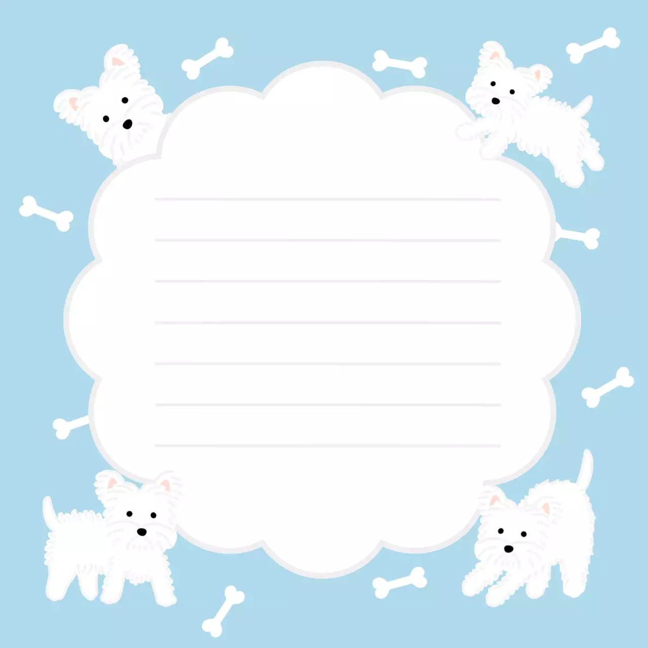 하늘색 구름 강아지