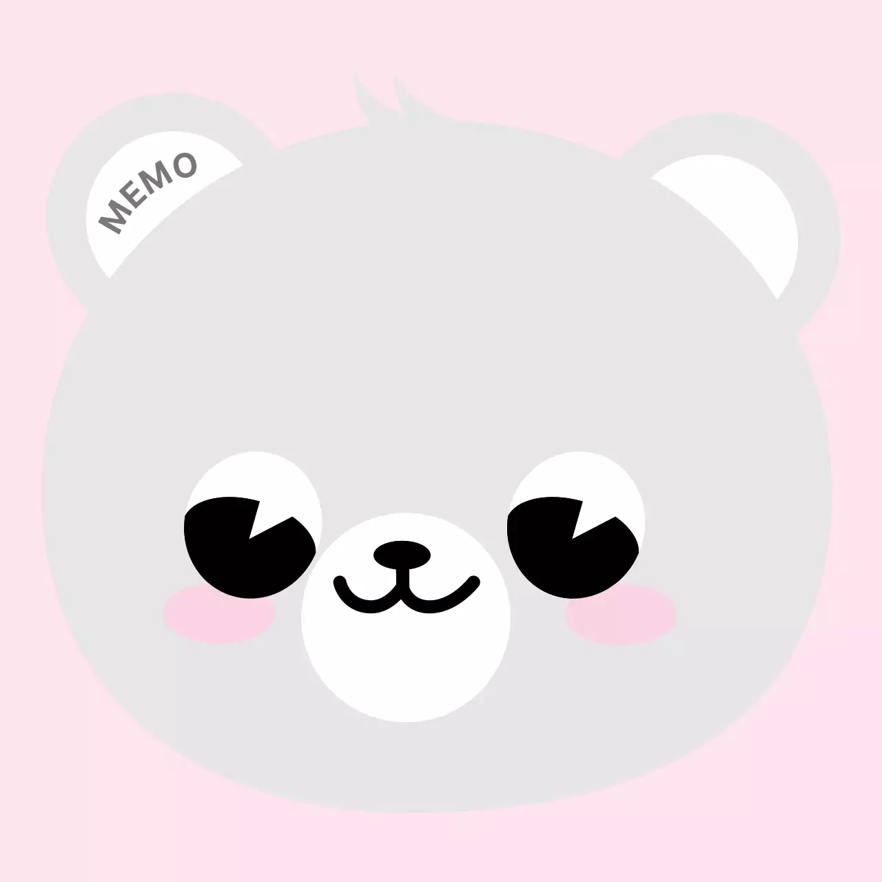 핑크 아기자기한 동물 문구