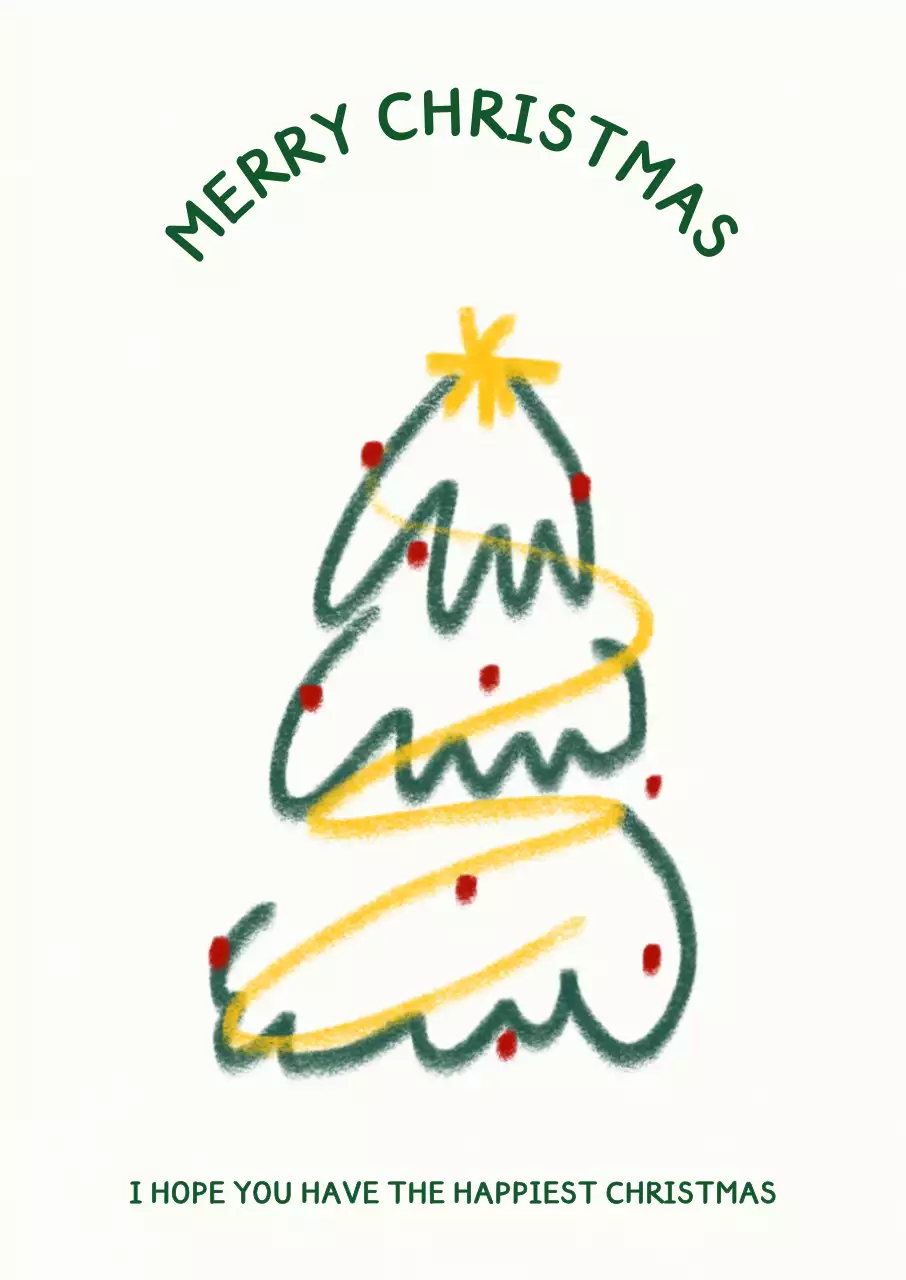 초록 심플 크리스마스 엽서