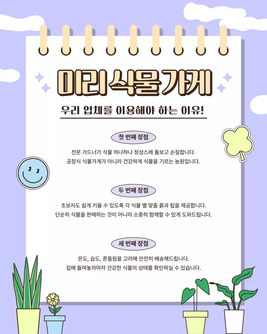 연보라 아기자기한 식물 가게 홍보