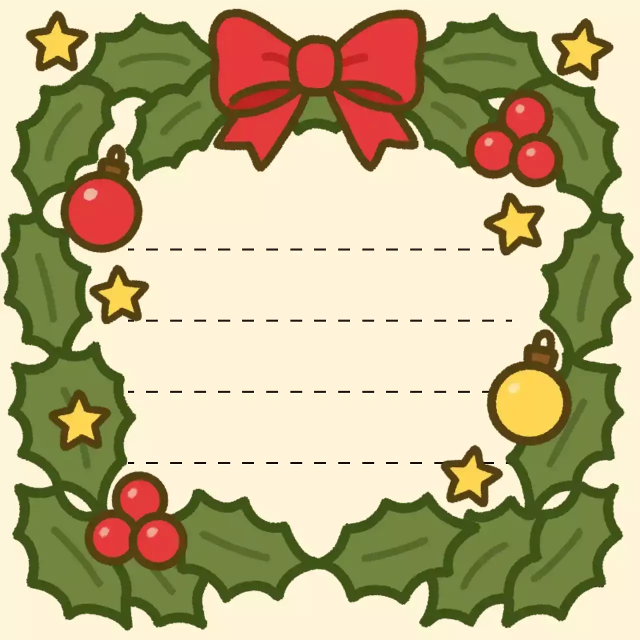 초록 아기자기한 크리스마스 엽서