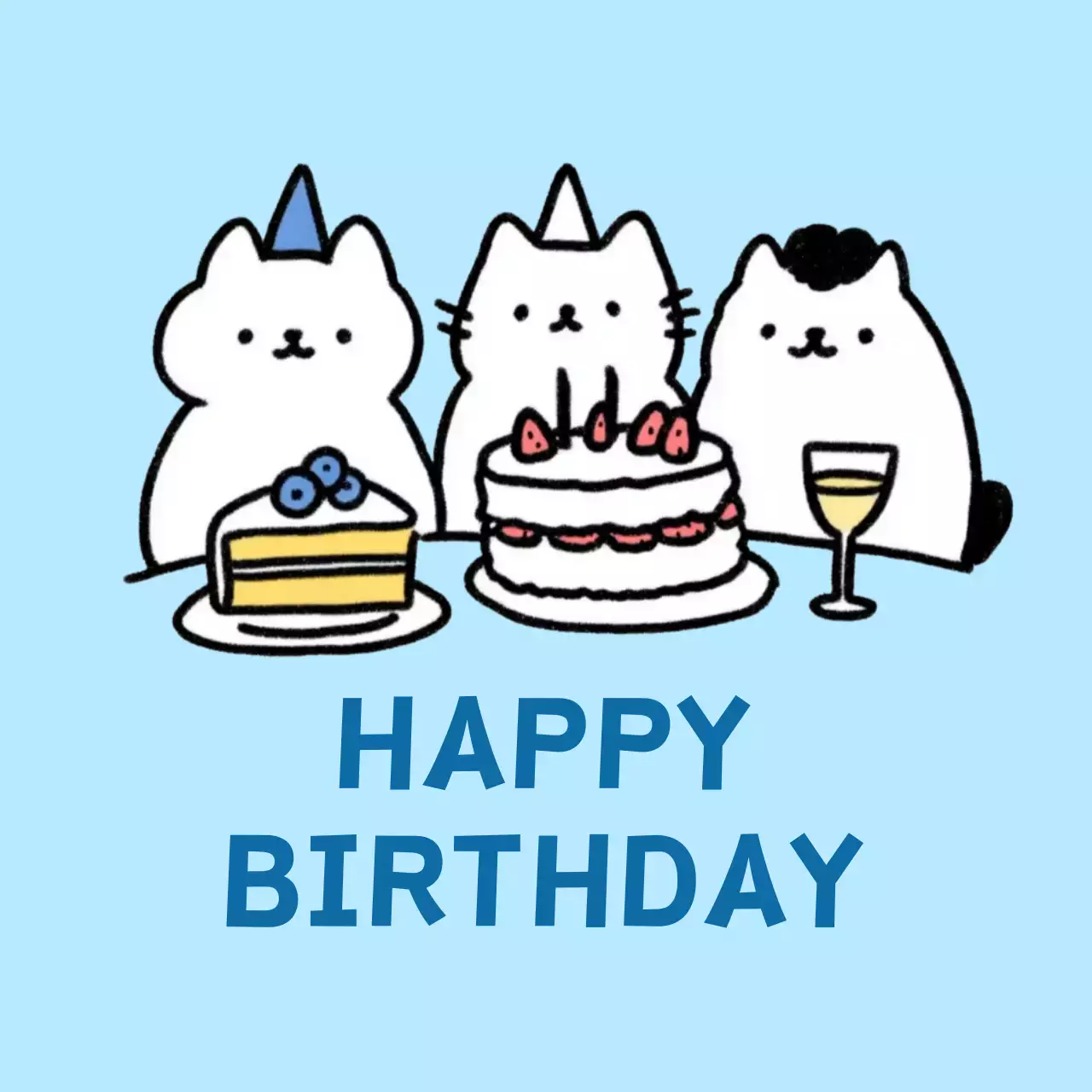 하늘색 아기자기한 생일 축제