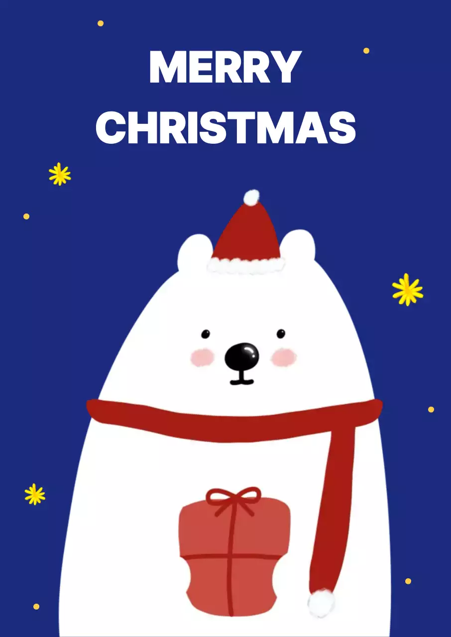 파랑 아기자기한 크리스마스 카드